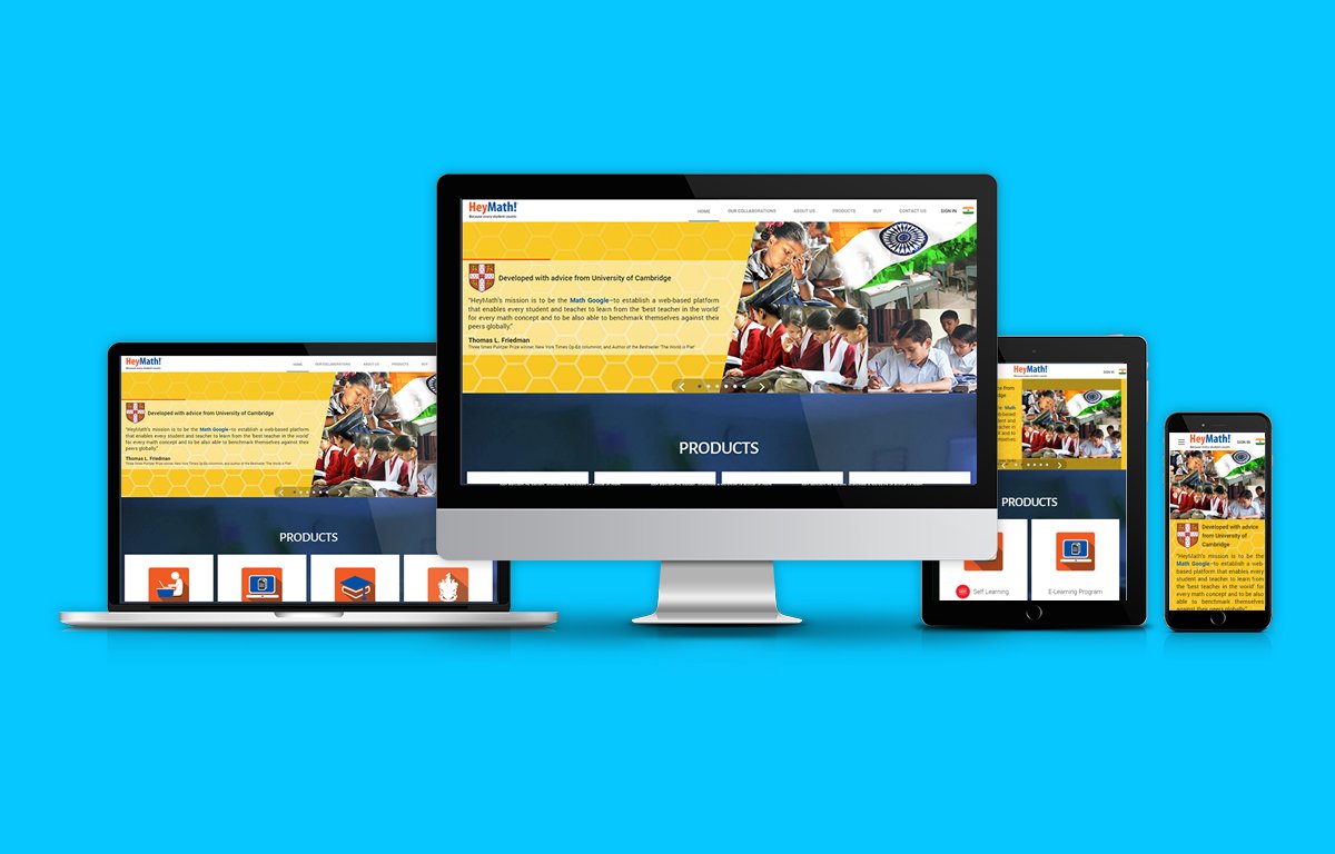 HeyMath homepage redesign showing Cambridge partnership