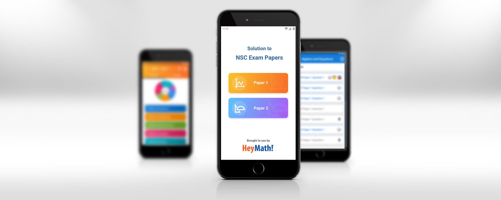 NSC Exam Papers App screens on iOS